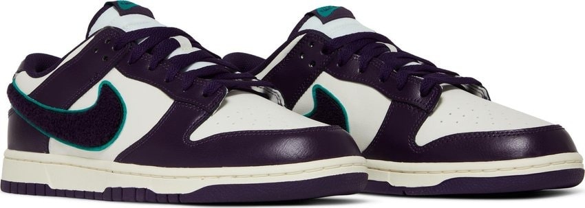 Nike Dunk Low Chenille Swoosh Sail Grand Purple