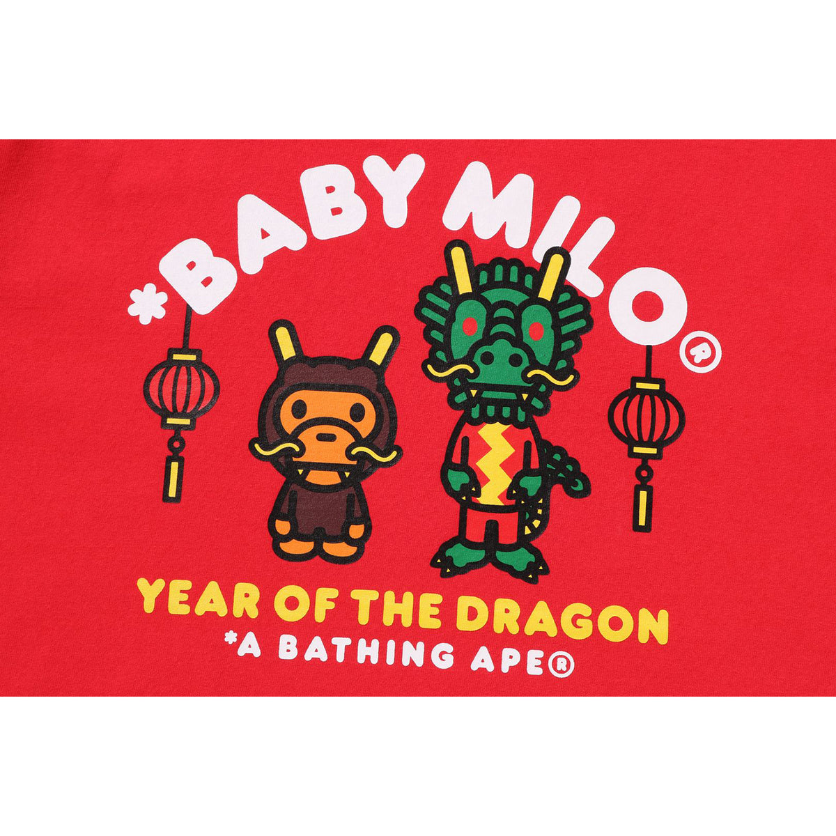 BAPE Year Of The Dragon Baby Milo Tee - Red