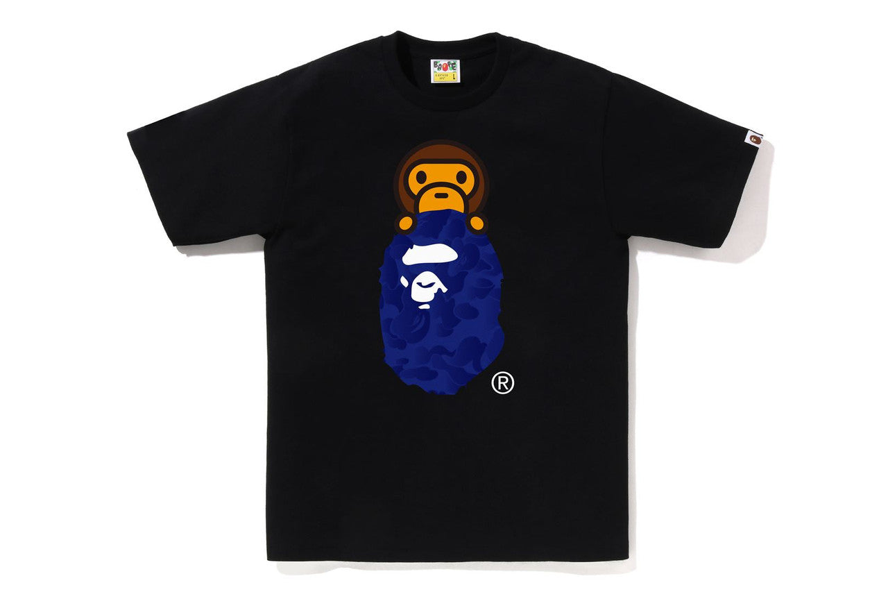 BAPE Ink Camo Milo On Ape Head Tee - Black