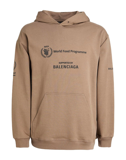 Balenciaga World Food Programme Graphic Hoodie Brown