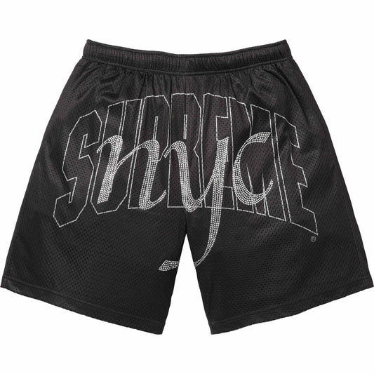Supreme Rhinestone Mesh Short Black