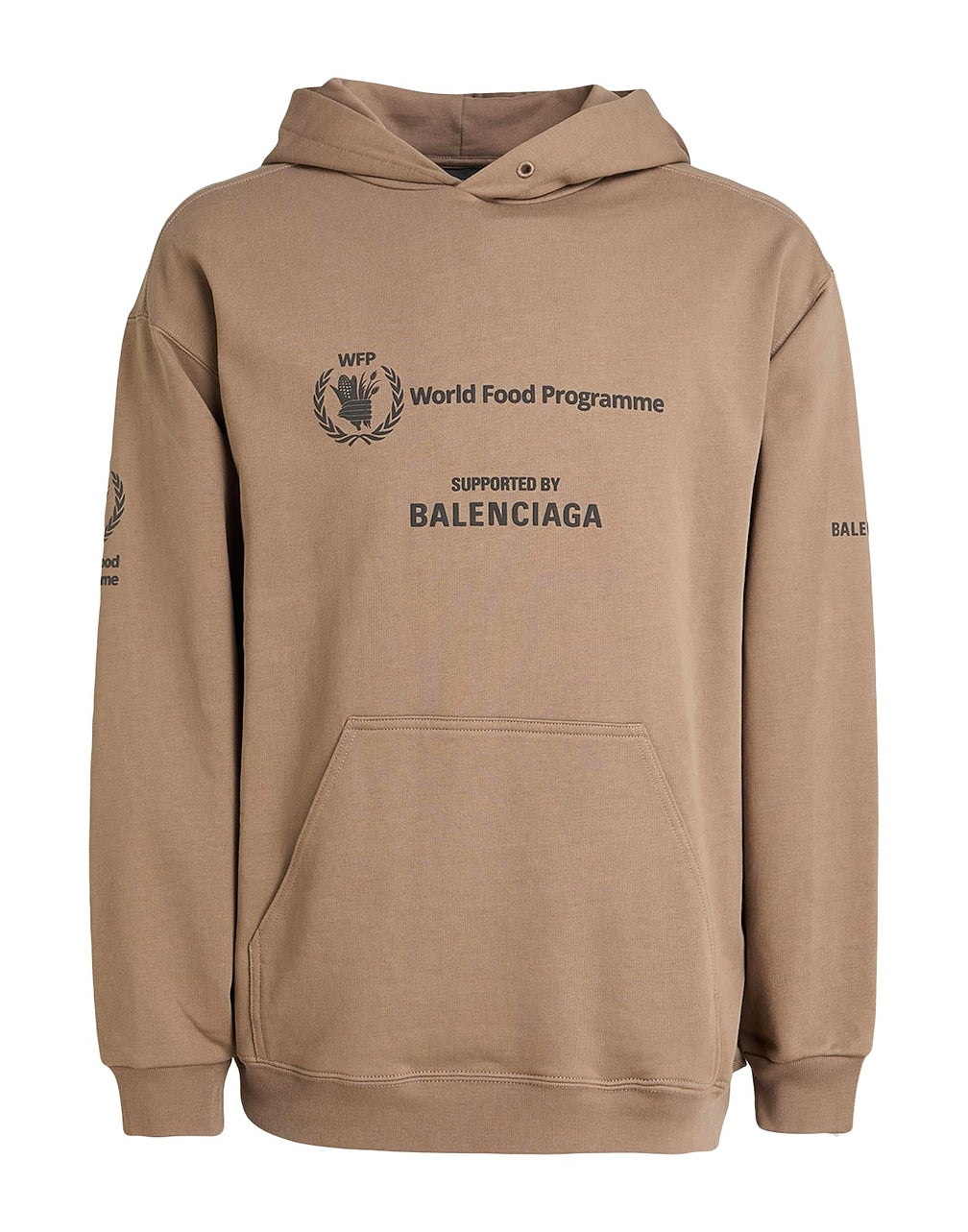 Balenciaga World Food Programme Graphic Hoodie Brown