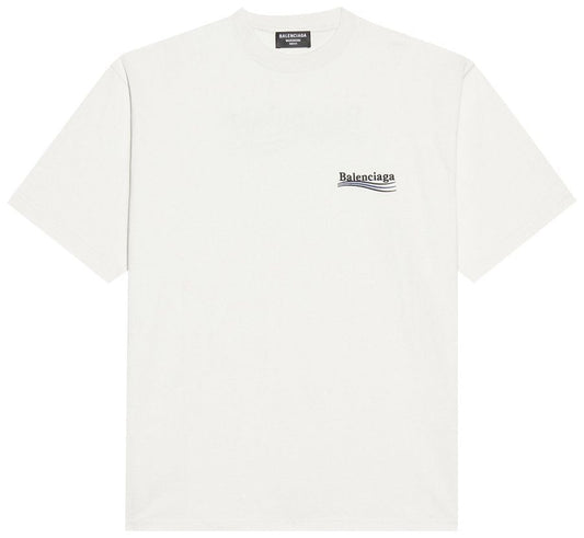 Balenciaga Political Campaign T-Shirt Medium Fit 'Dirty White Black Blue'