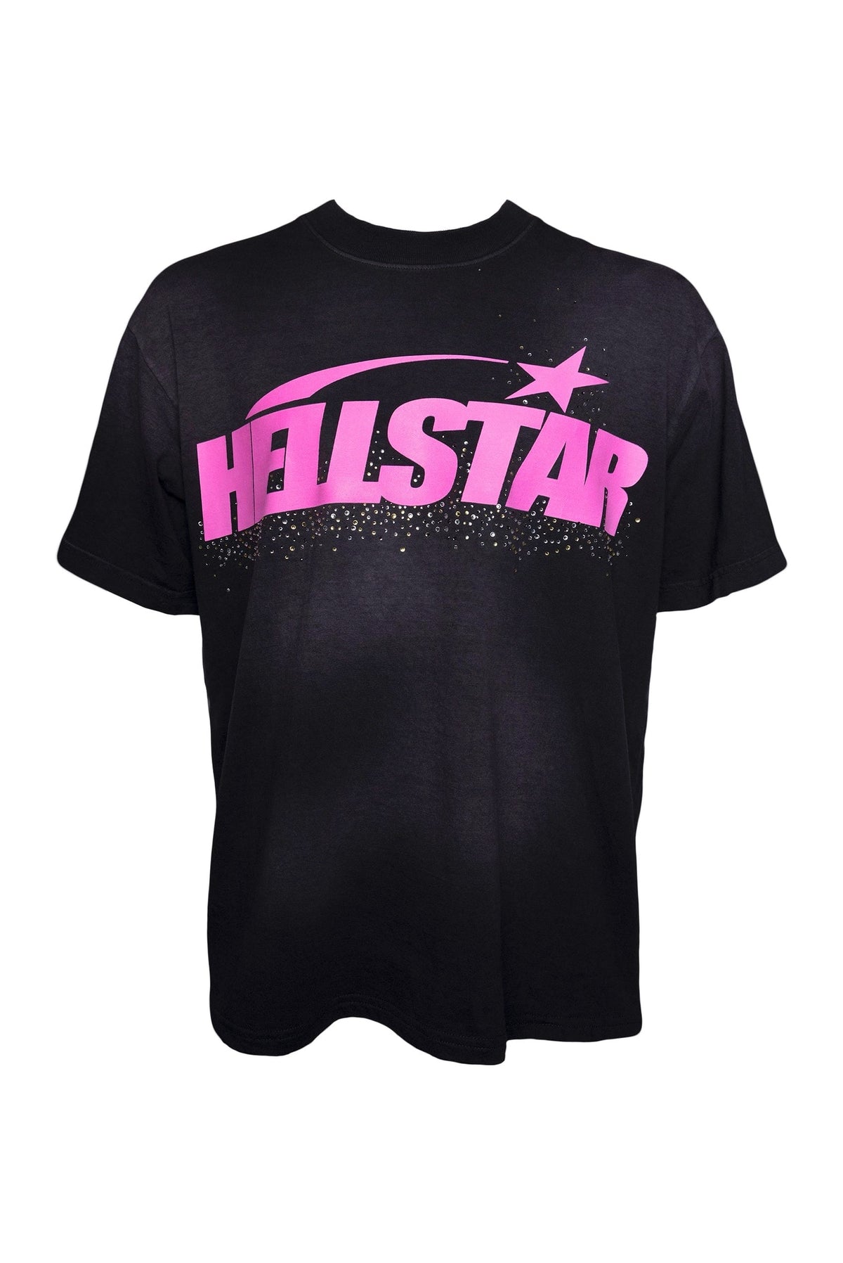 Hellstar Classic Rhinestone Logo T-Shirt Pink