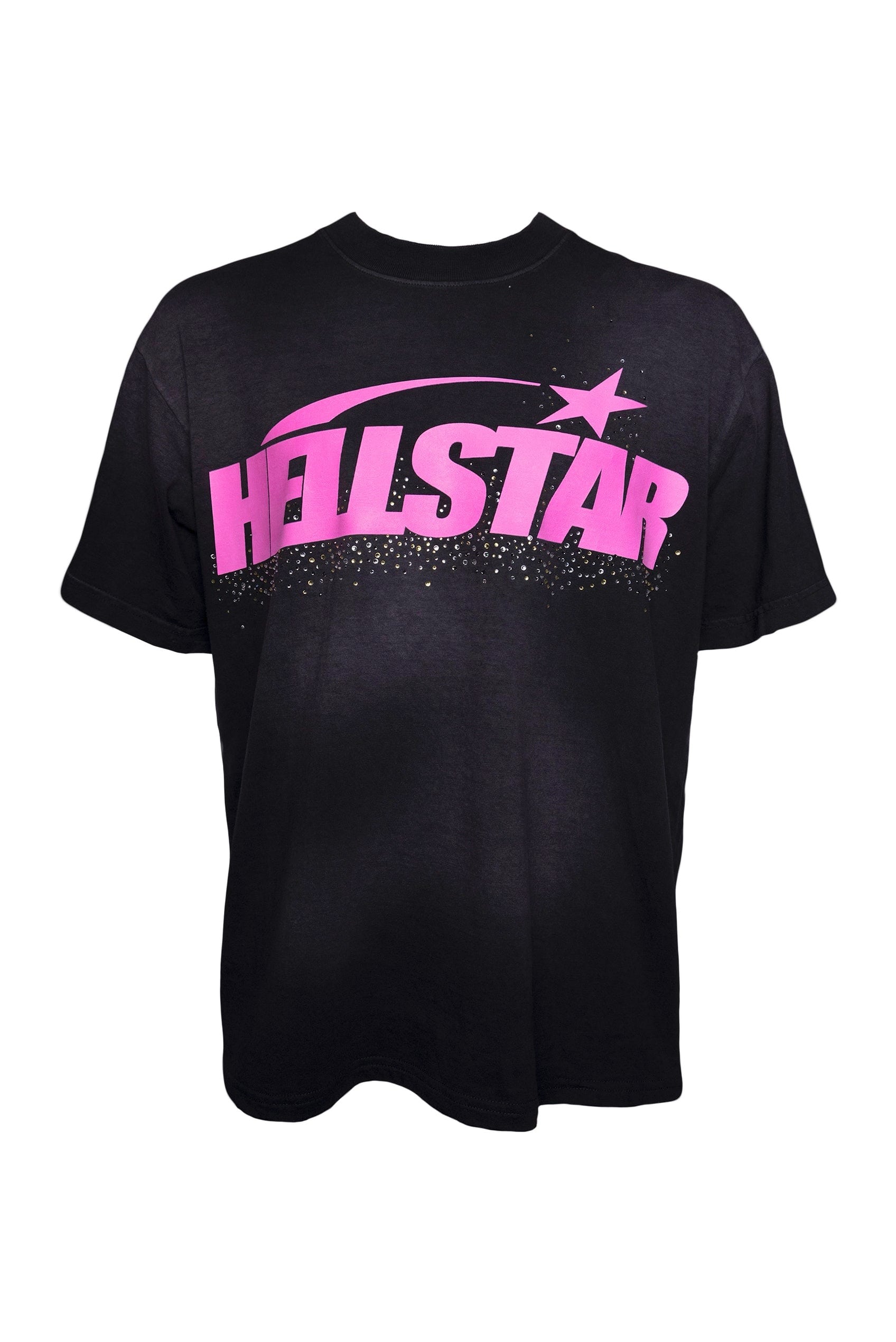 Hellstar Classic Rhinestone Logo T-Shirt Pink