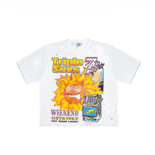 Triple Sevens Weekend Getaway Tee White