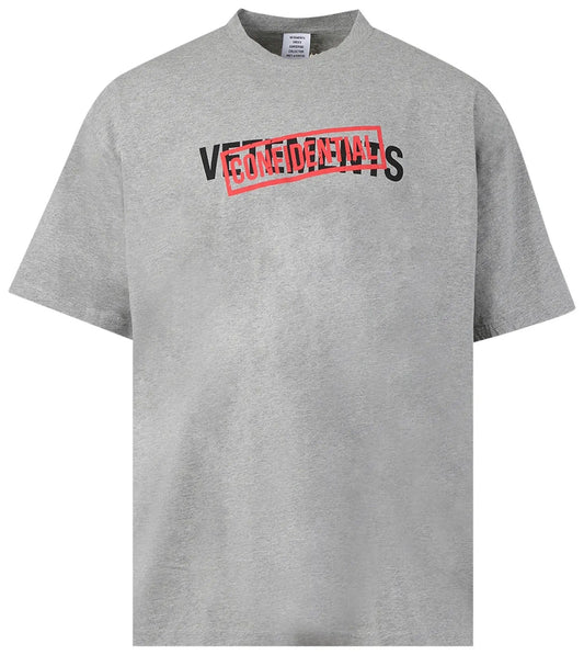 Vetements Confidential Logo T-Shirt 'Grey Melange'