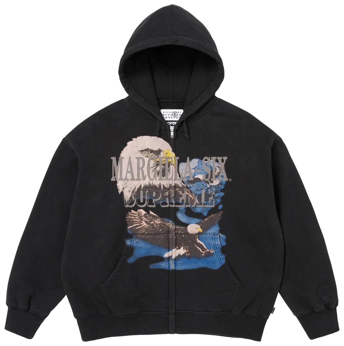 Supreme MM6 Maison Margiela Eagle Zip Up Hooded Sweatshirt Black