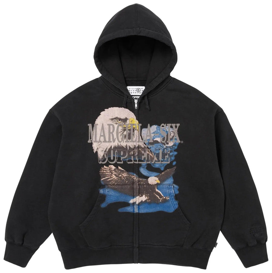 Supreme MM6 Maison Margiela Eagle Zip Up Hooded Sweatshirt Black