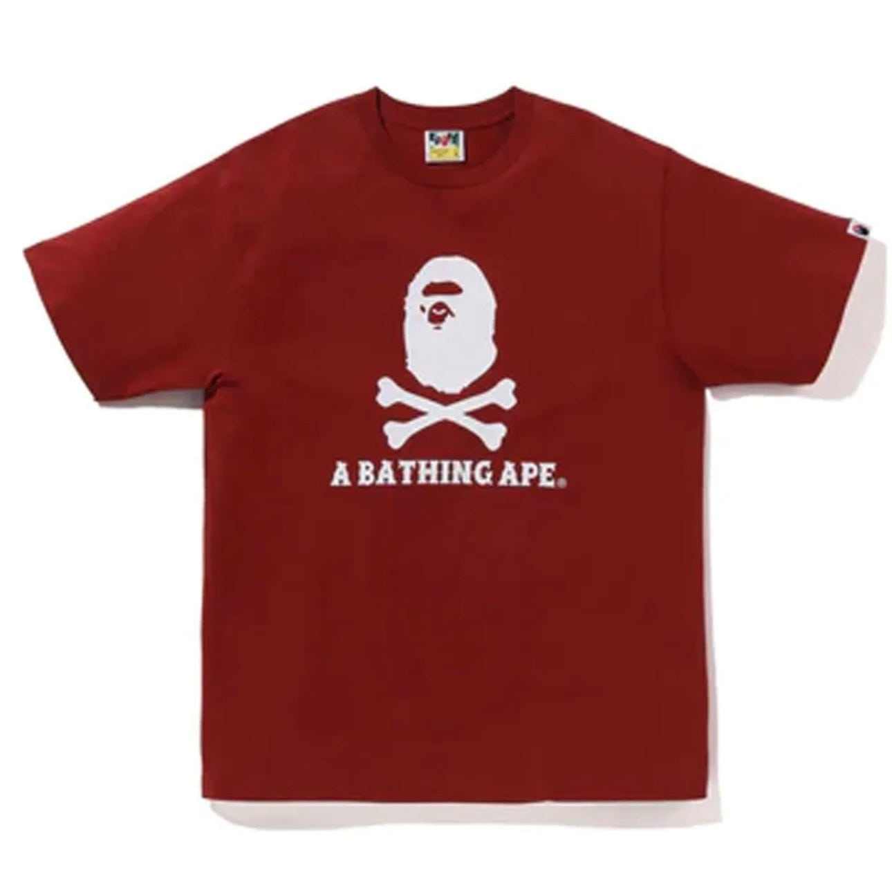 BAPE Ape Crossbone College Tee Burgundy