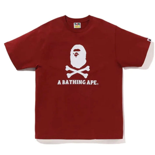 BAPE Ape Crossbone College Tee Burgundy