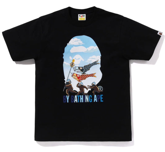 BAPE Carp Streamer By Bathing Ape Tee - Black