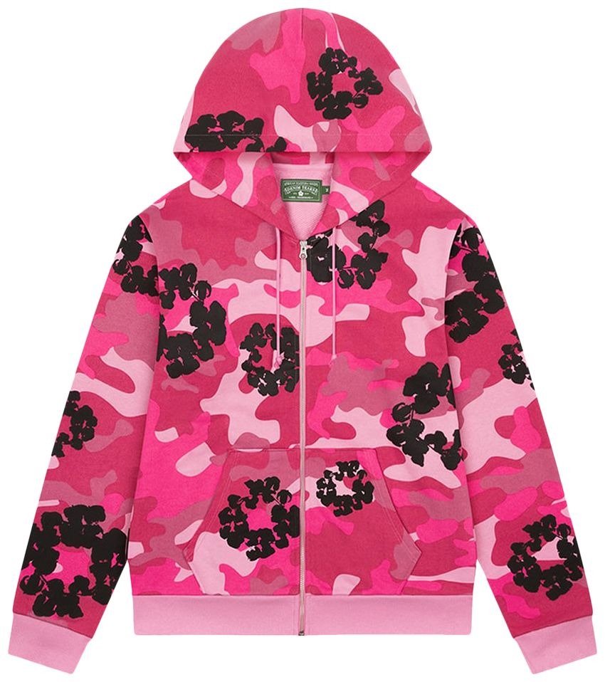 Denim Tears The Cotton Wreath Zip Sweatshirt Pink Camo