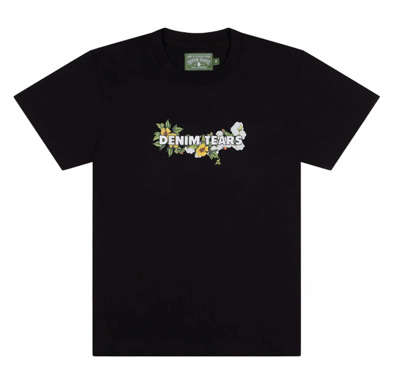 Denim Tears Floral Logo Tee Black