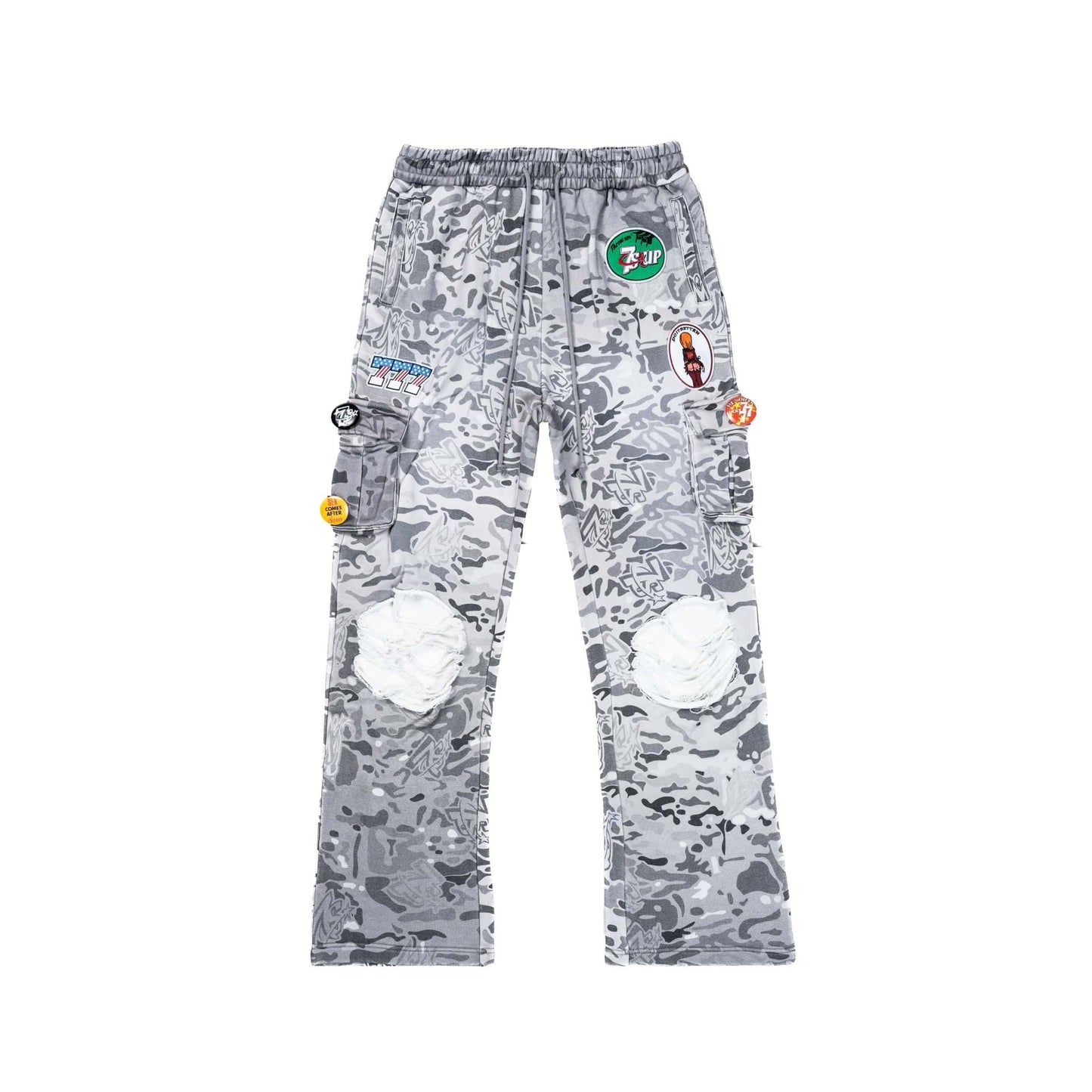 TRIPLE PATCHWORK 7S CAMO CARGOSWEATS