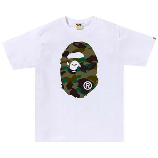 BAPE 1st Camo Big Ape Head Tee White Green