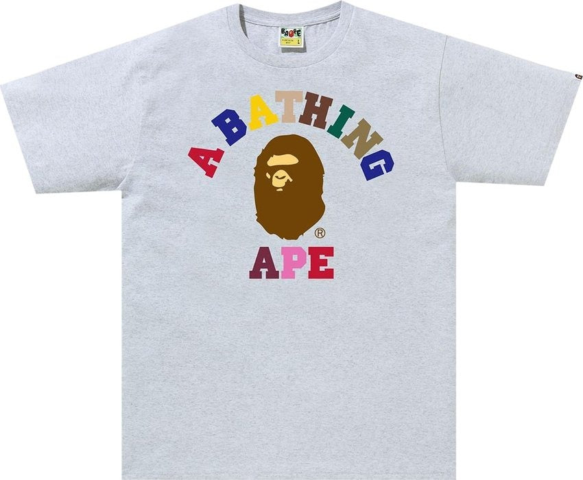 BAPE Colors College Tee Grey