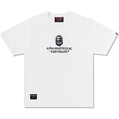 BAPE X ALPHA INDUSTRIES TEE MENS IVORY