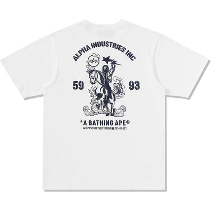 BAPE X ALPHA INDUSTRIES TEE MENS IVORY