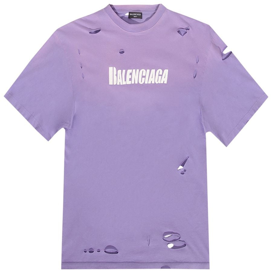 Balenciaga Boxy Large Fit T-Shirt Purple