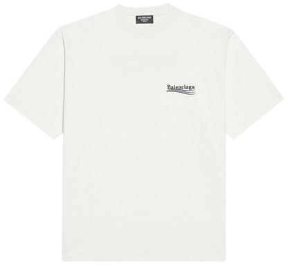 Balenciaga Political Campaign T-Shirt Medium Fit 'Dirty White Black Blue'