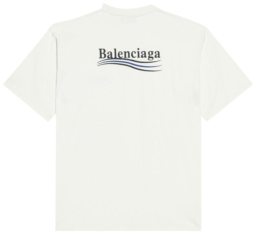 Balenciaga Political Campaign T-Shirt Medium Fit 'Dirty White Black Blue'