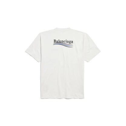 Balenciaga Political Campaign T-Shirt Medium Fit 'Cream Black Blue'