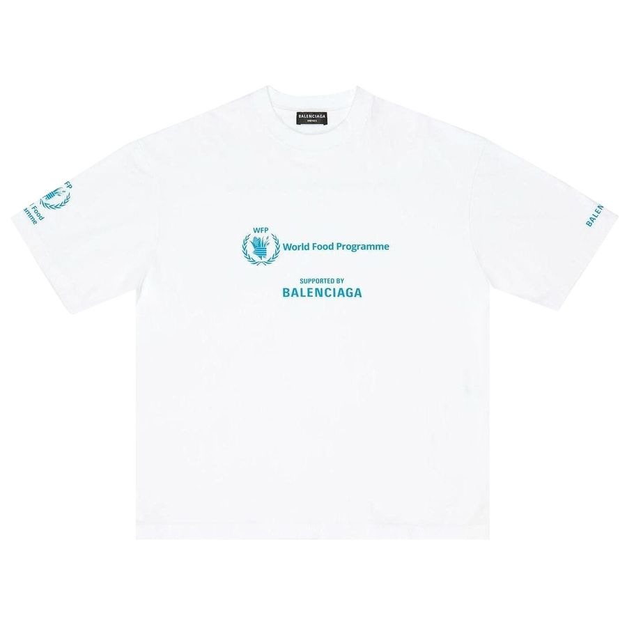 Balenciaga World Food Programme Graphic T-Shirt White/Blue