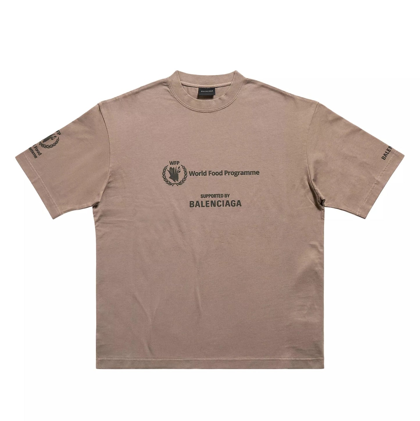 Balenciaga World Food Programme Graphic T-Shirt Taupe/Black