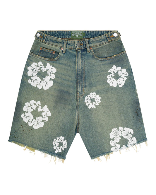 Denim Tears Wreath Jean Short Dirty Light Wash