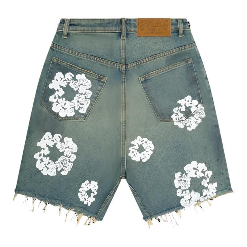 Denim Tears Wreath Jean Short Dirty Light Wash