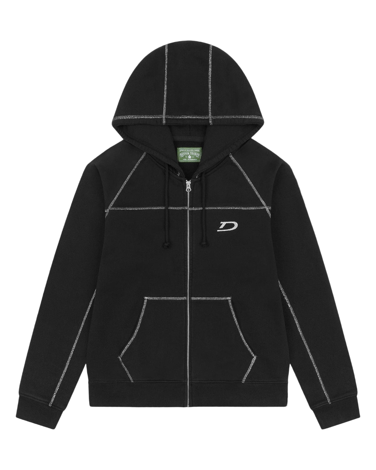 Denim Tears Court Lines Zip Hoodie Black