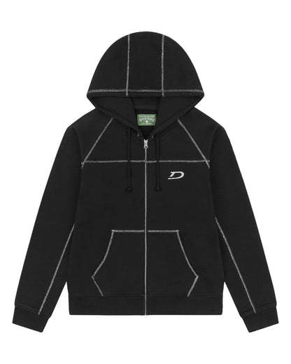 Denim Tears Court Lines Zip Hoodie Black