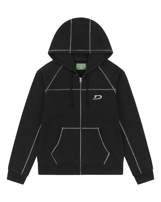Denim Tears Court Lines Zip Hoodie Black