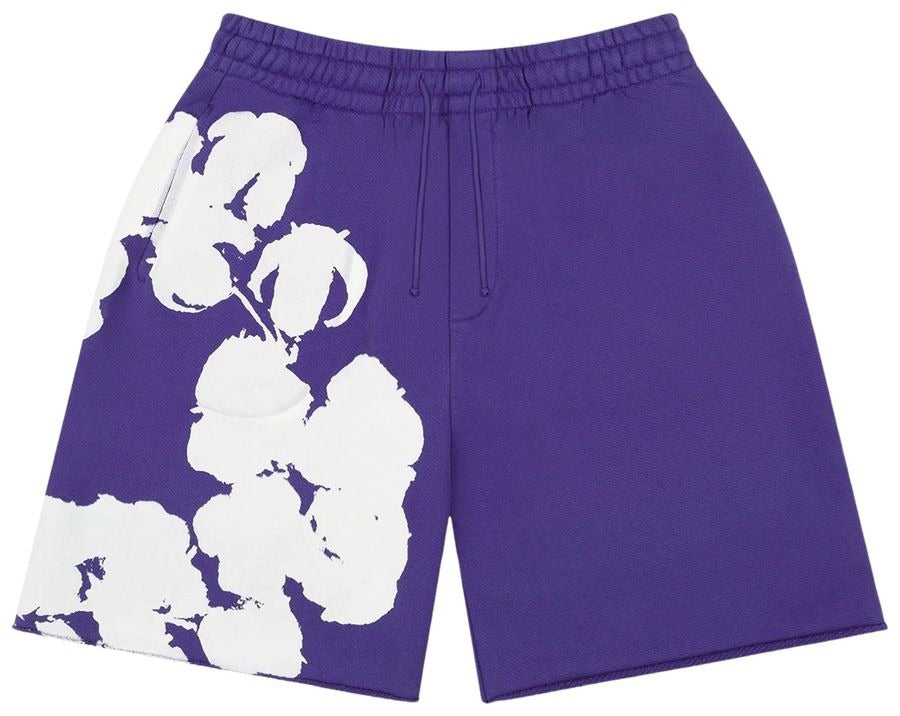 Denim Tears Big Cotton Wreath Sweat Shorts Purple