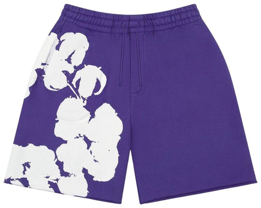 Denim Tears Big Cotton Wreath Sweat Shorts Purple