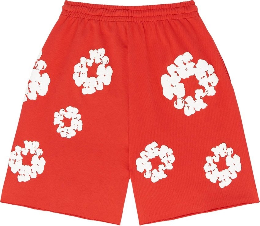 Denim Tears The Cotton Wreath Shorts Red