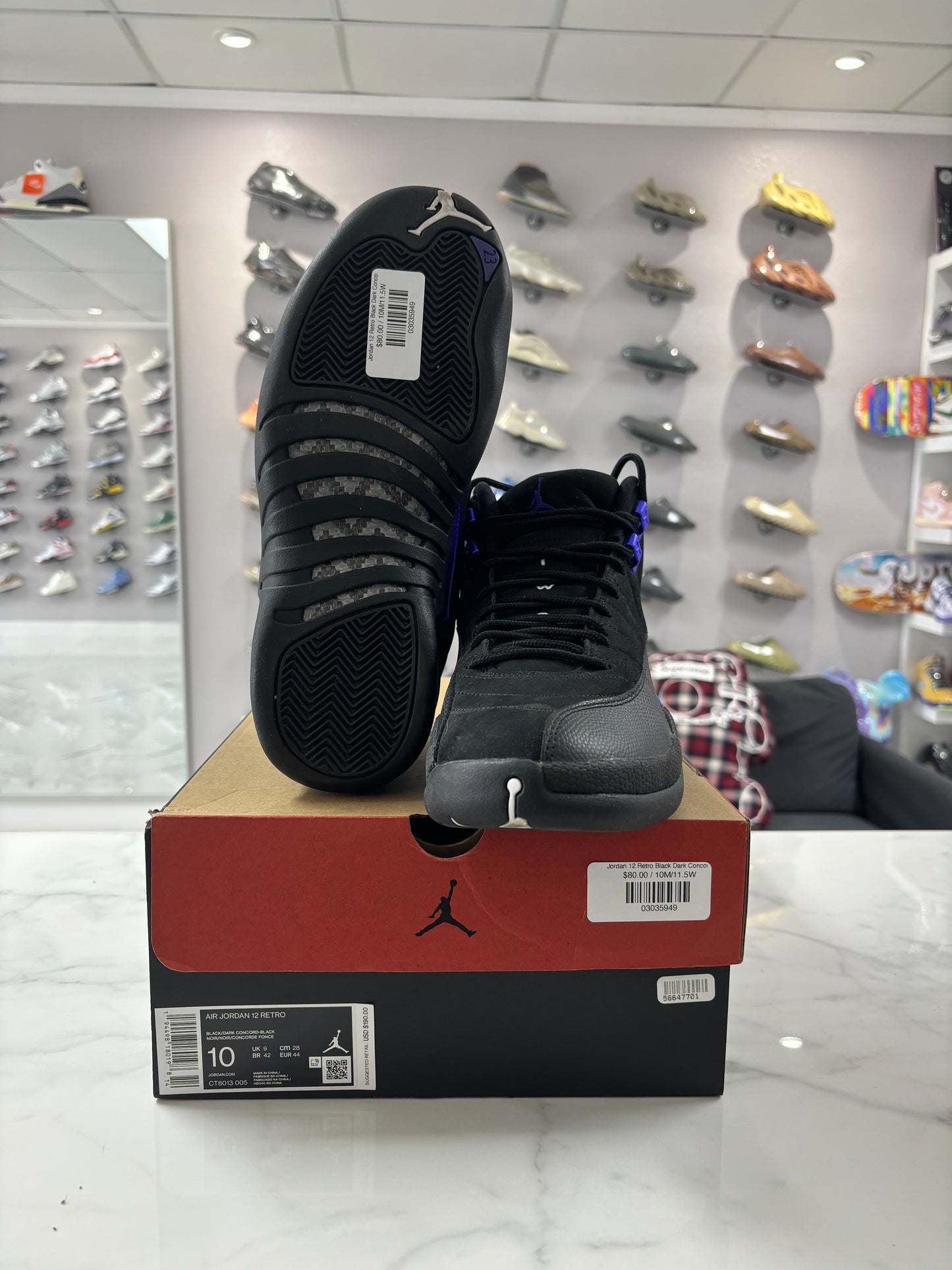 Jordan 12 Retro Black Dark Concord (PREOWNED)