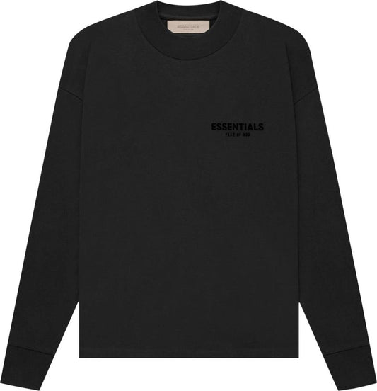 Fear of God Essentials Logo Boxy Long Sleeve T-shirt Black