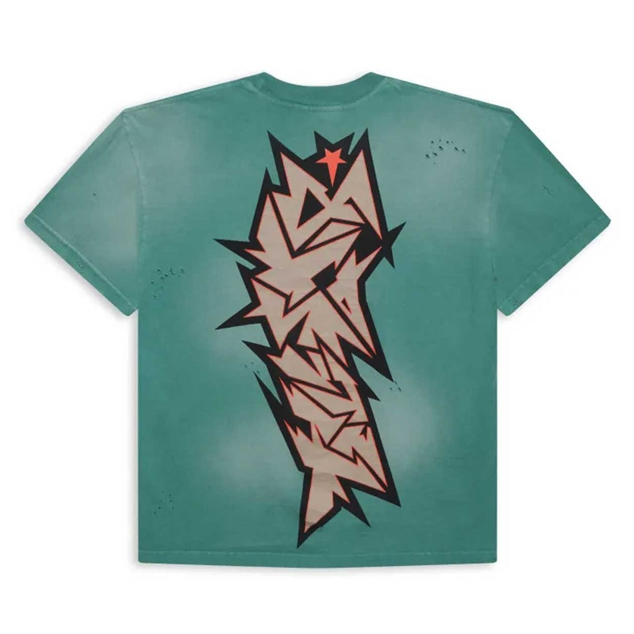 Hellstar Crack Print T-Shirt 'Green'