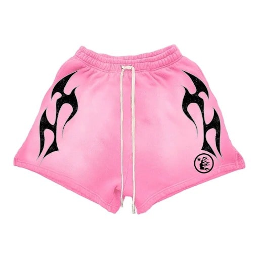 Hellstar Flame Shorts Pink