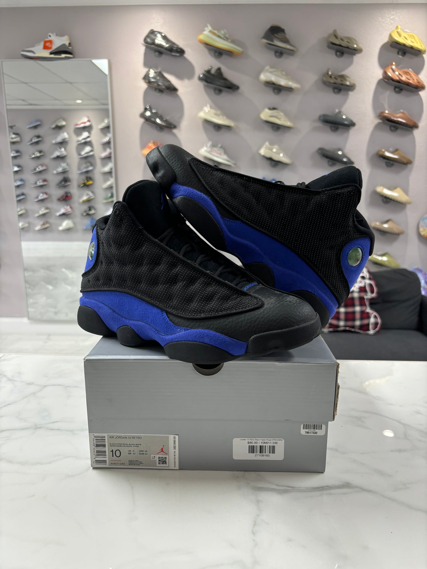 Jordan 13 Retro Black Hyper Royal (PREOWNED)