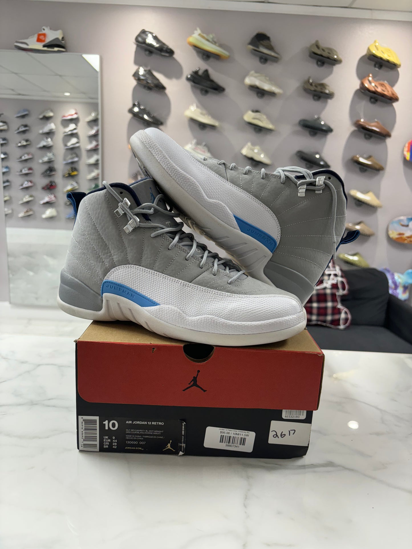 Jordan 12 Retro Grey University Blue (PREOWNED)