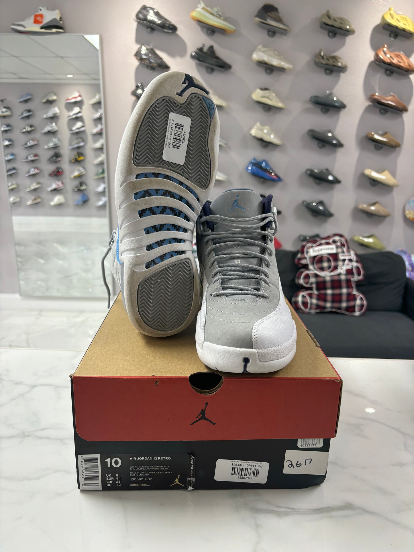 Jordan 12 Retro Grey University Blue (PREOWNED)