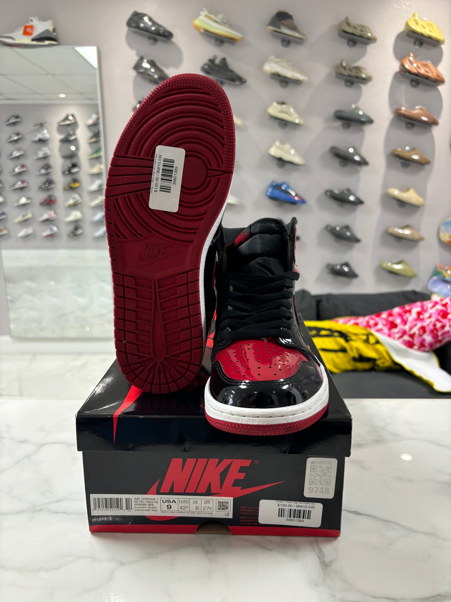 Jordan 1 Retro High OG Patent Bred (PREOWNED)