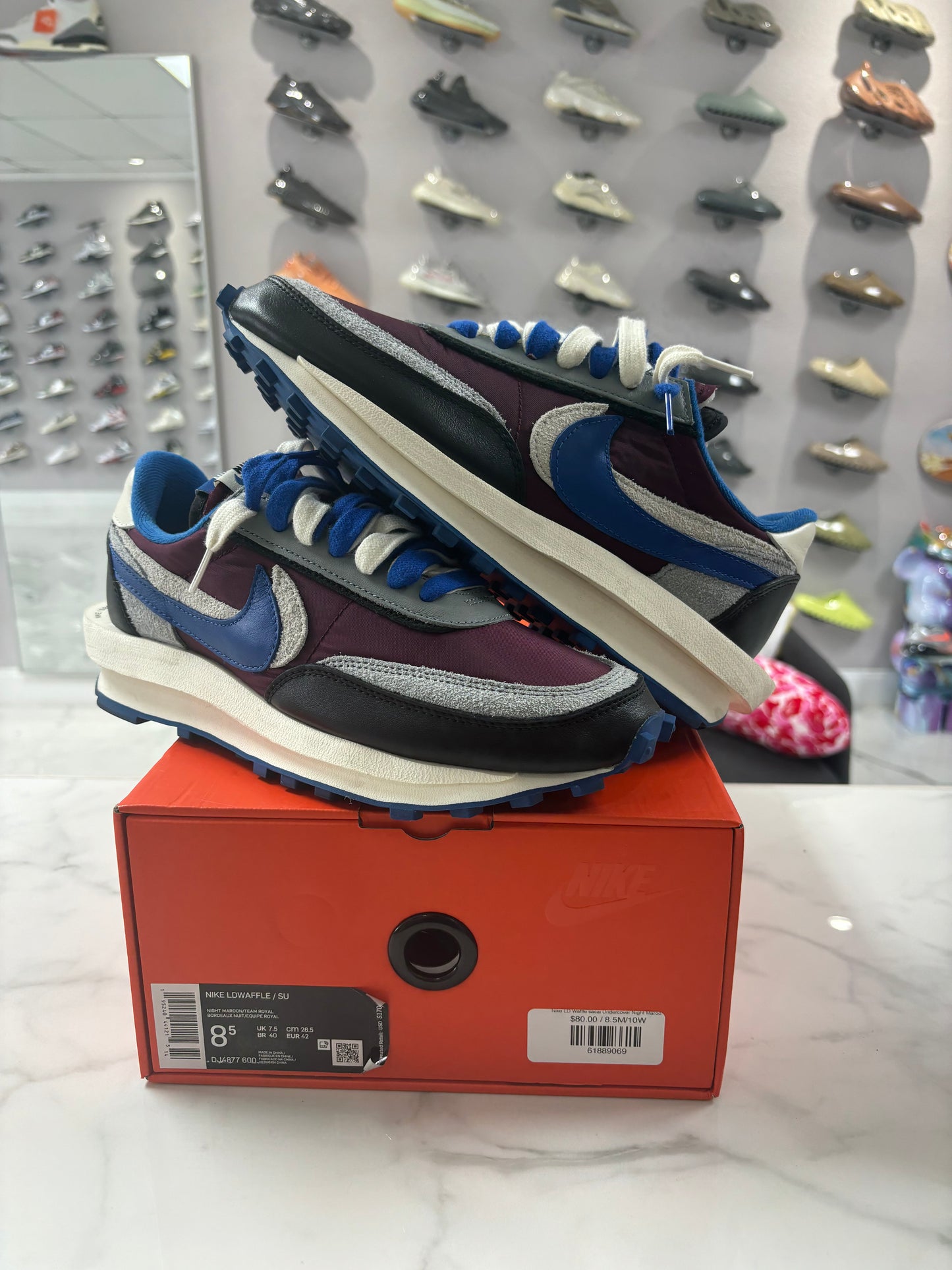 Nike LD Waffle sacai Undercover Night Maroon Team Royal (PREOWNED)