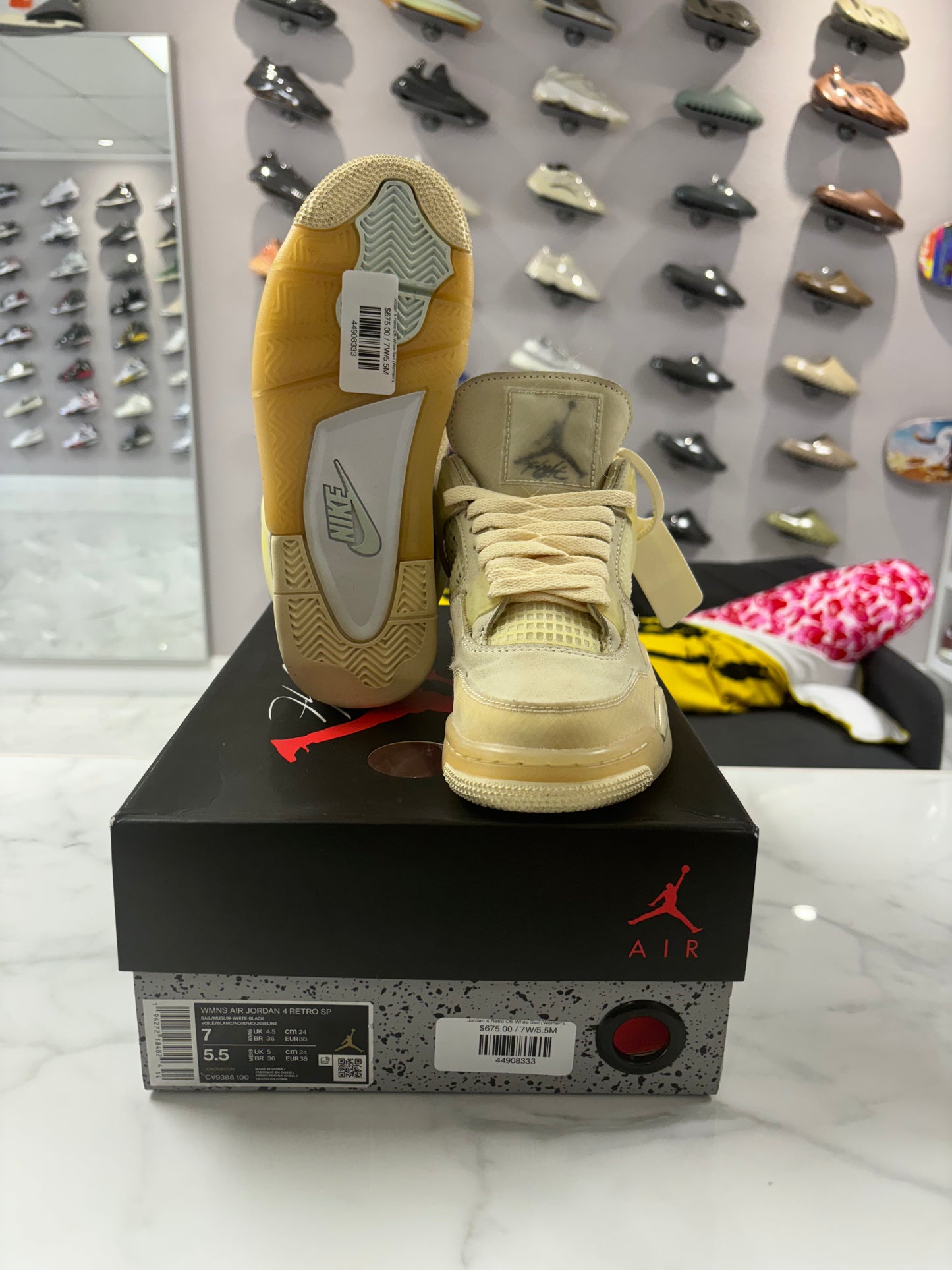 Jordan 4 Retro Off-White Sail (Women's) (PREOWNED)