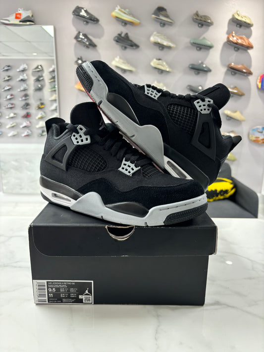 Jordan 4 Retro SE Black Canvas (PREOWNED)