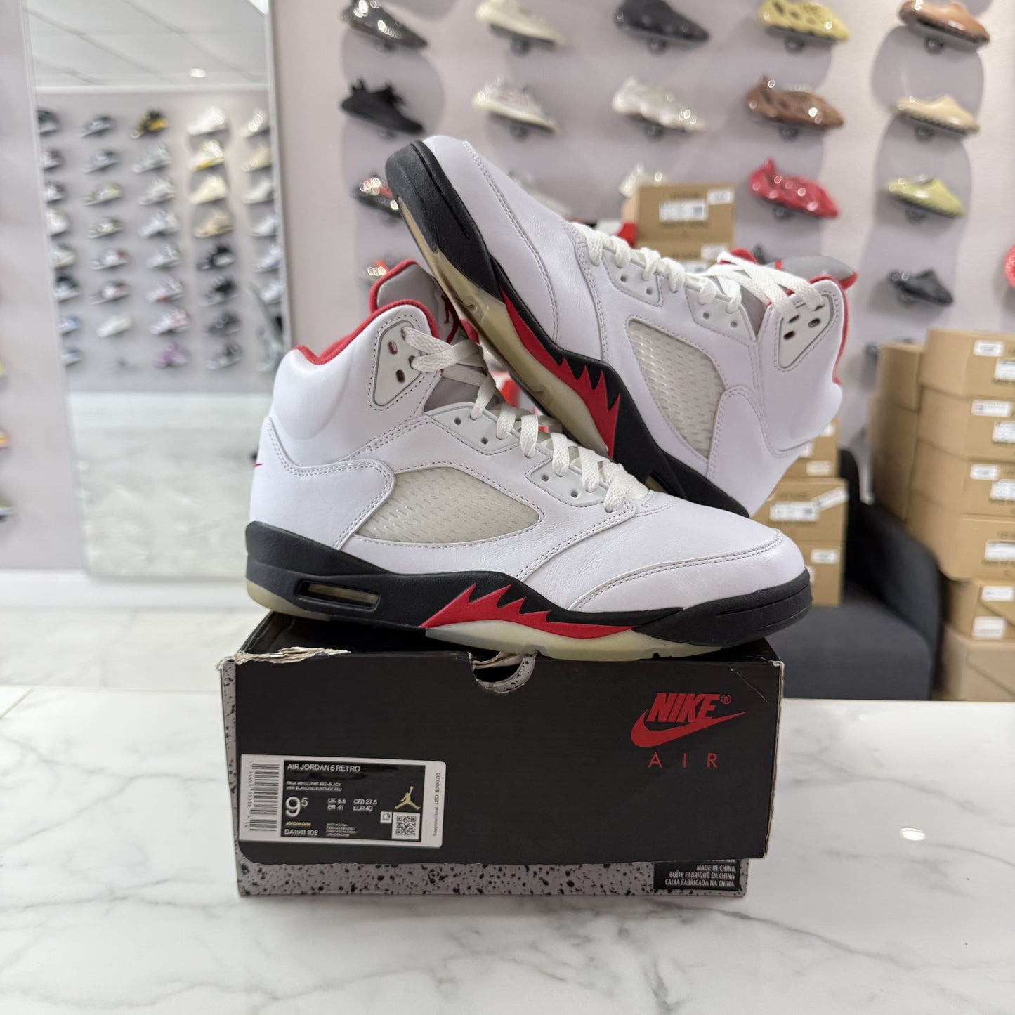 Jordan 5 Retro Fire Red Silver Tongue (2020) (PREOWNED)