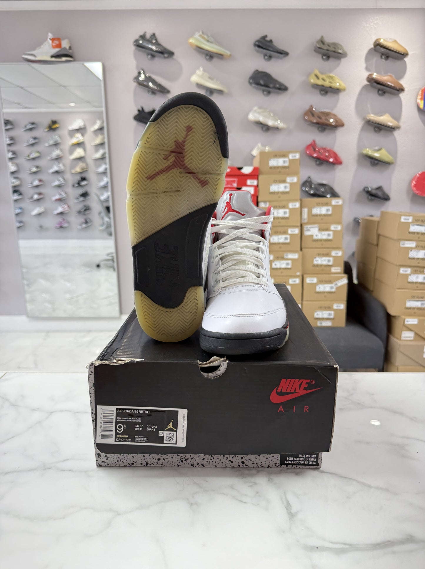 Jordan 5 Retro Fire Red Silver Tongue (2020) (PREOWNED)